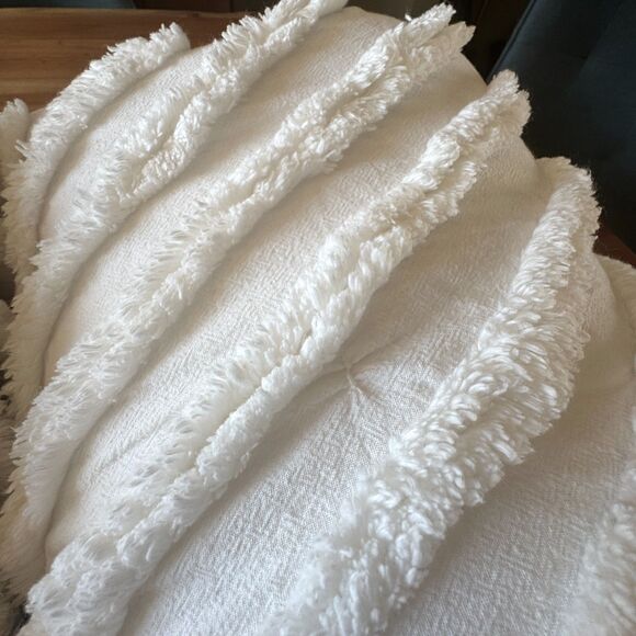 Pottery Barn Teen Dorm Modern Artisan Quilted Sham Standard Pair Ivory NWOT - Picture 3 of 9